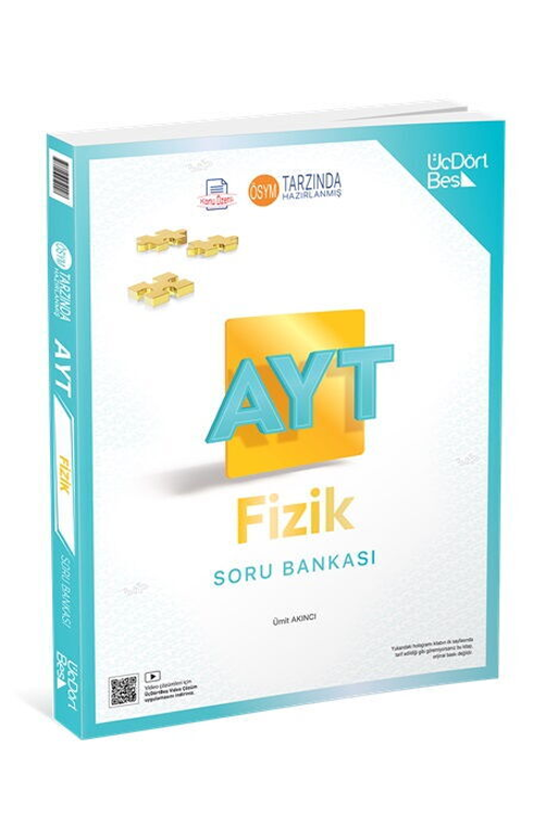ÜçDörtBeş Yayınları AYT Fizik Soru Bankası Video Çözüm