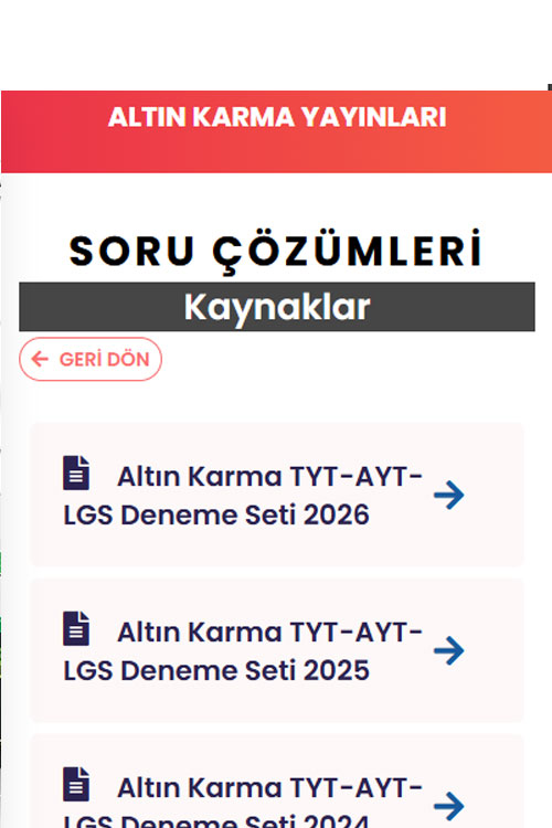 Altın Karma Video Çözüm