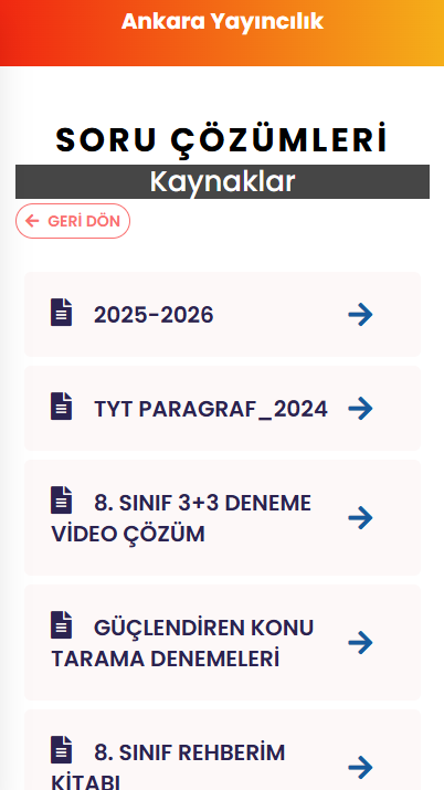 Ankara Yayınları Video Çözüm