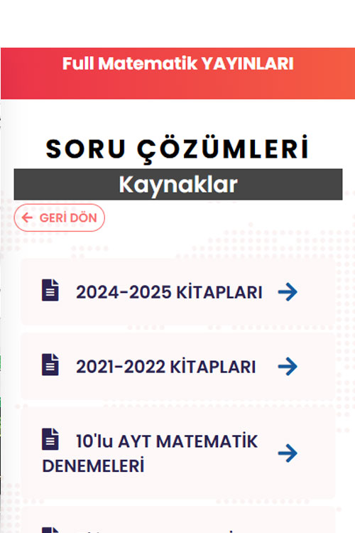 Full Matematik Yayınları Video Çözüm