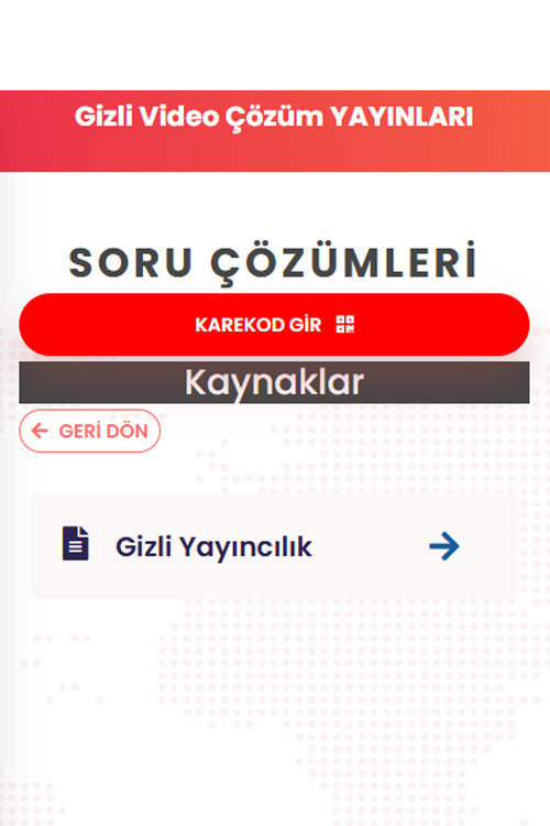 Gizli Yayınları Video Çözüm